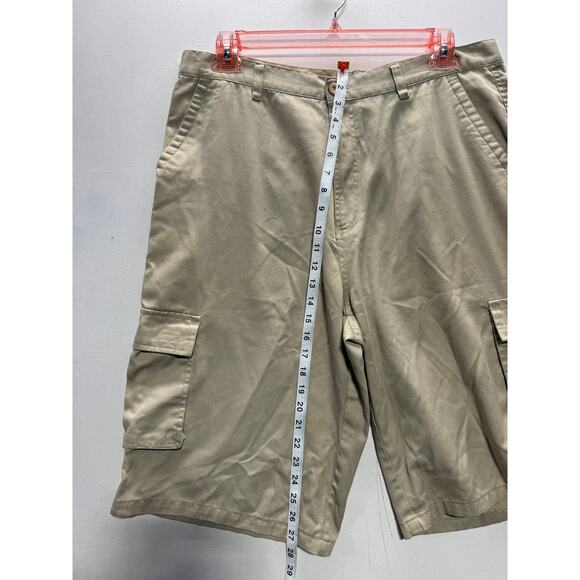Brooklyn Xpress Men's Cargo Shorts, Size 38, Beige, Cotton/Polyester Blend - Picture 6 of 8